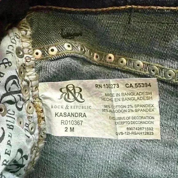 Rock & Republic Womens Jeans Kasandra Studded Boot Cut Jeans Women’s Size 2 EUC - Picture 6 of 16